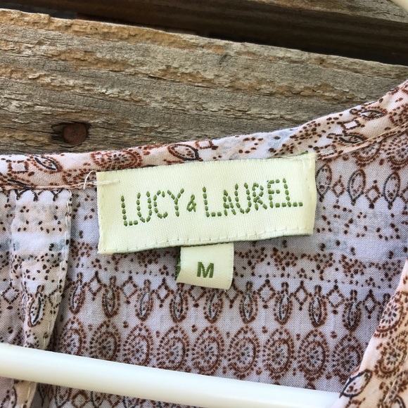 Anthropologie Women’s M Bohemian Print Blouse Lucy & Laurel - Picture 3 of 7